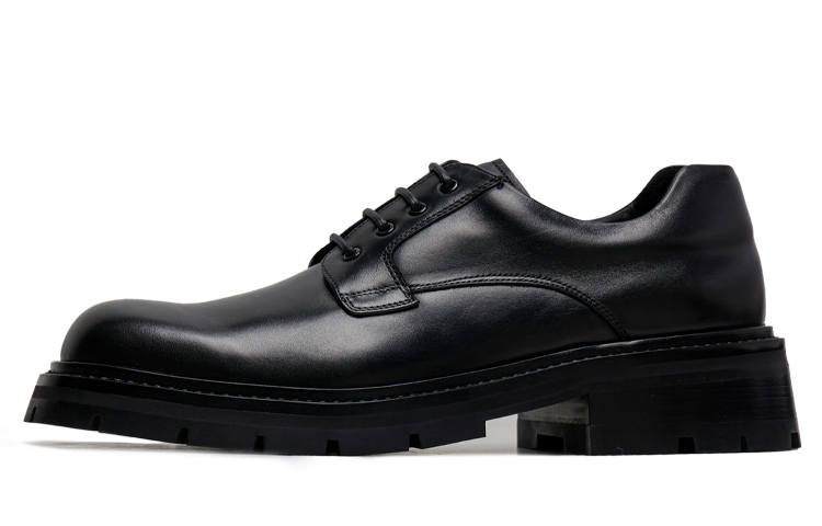 Viplander Top Grain Cow Leather Platform Shoes Men's Black