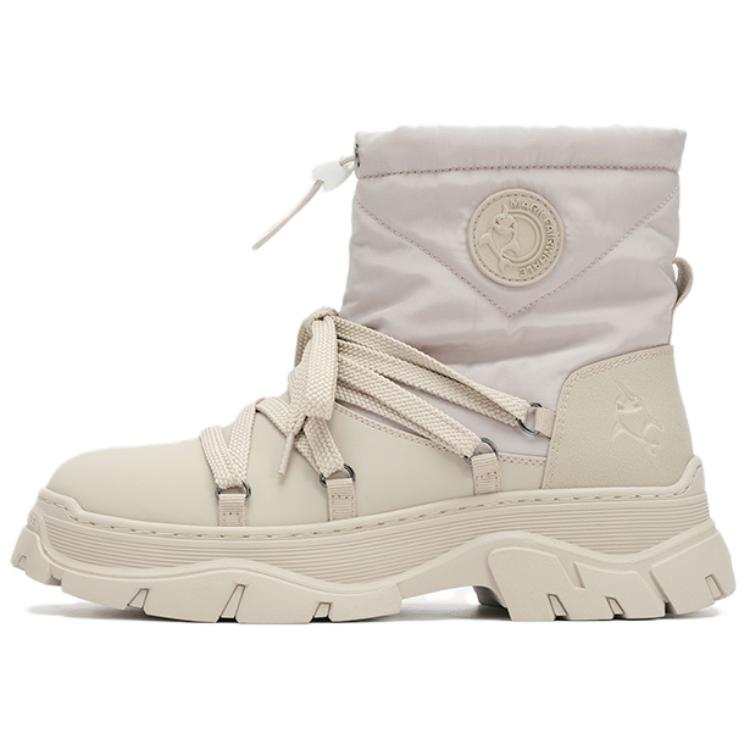 FAIRWHALE Cow Split Leather 12.5cm Snow Boots Men's