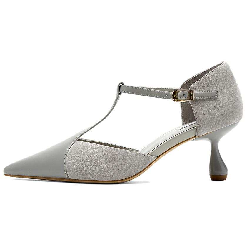NINE WEST Cow Leather Cone Heel High Heels 6.5cm Women's