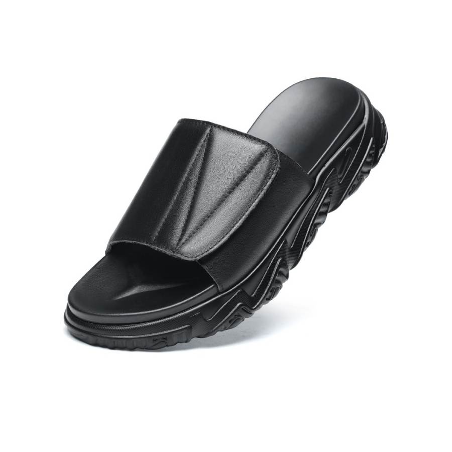 JIEDESEN Slide Slippers Men's Black/Dark Brown