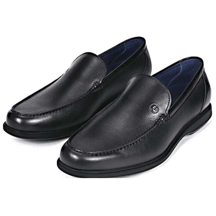 GOLDLION Top Grain Cow Leather Casual Leather Shoes Men's Black