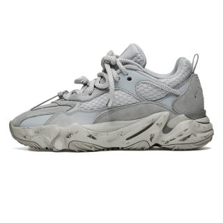 HACKBUTEER Synthetic Leather Low top Chunky Sneakers Men's Gray