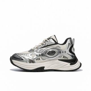 DVO Slip Resistant And Breathable Slip Resistant And Breathable Low top Chunky Sneakers Unisex Liquid Silver