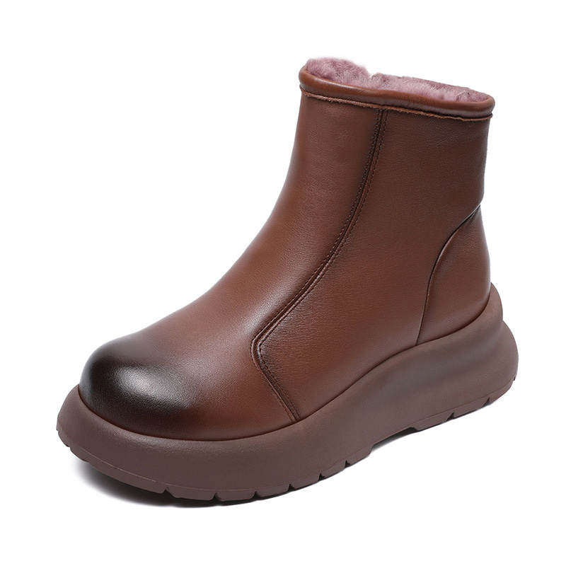 Devanro Devanro Top Grain Cow Leather Ankle Boots 5CM Women's