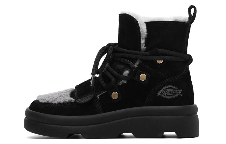 Dickies British Comfortable Versatile, Thermal Fleece Lined Outdoor Platform Casual 13cm Snow Boots Women's Black