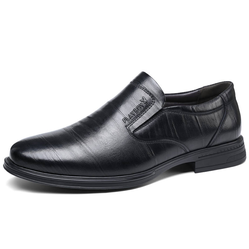 Playboy Playboy Cow Split Leather Casual Shoes Men's Black