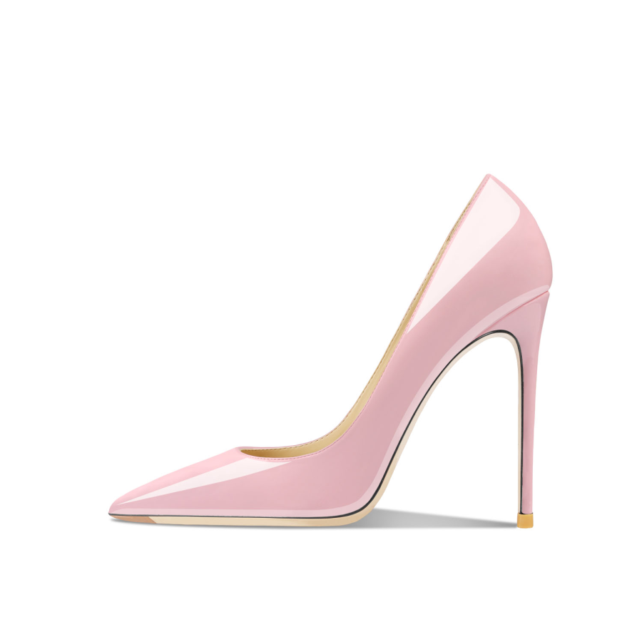 Siwei Patent Leather Slim Heel High Heels Women's Light Pink