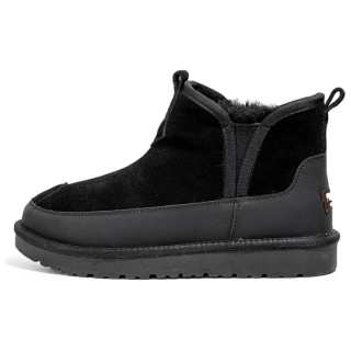 ACEMICKY Cow Suede Thermal Short Snow Boots Men's