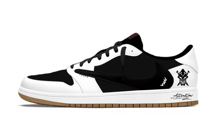 Jordan Travis Scott x Jordan Air Jordan 1 Black Checkered White Pigeon Travis Scott X AJ1 Low Cushioning Low top