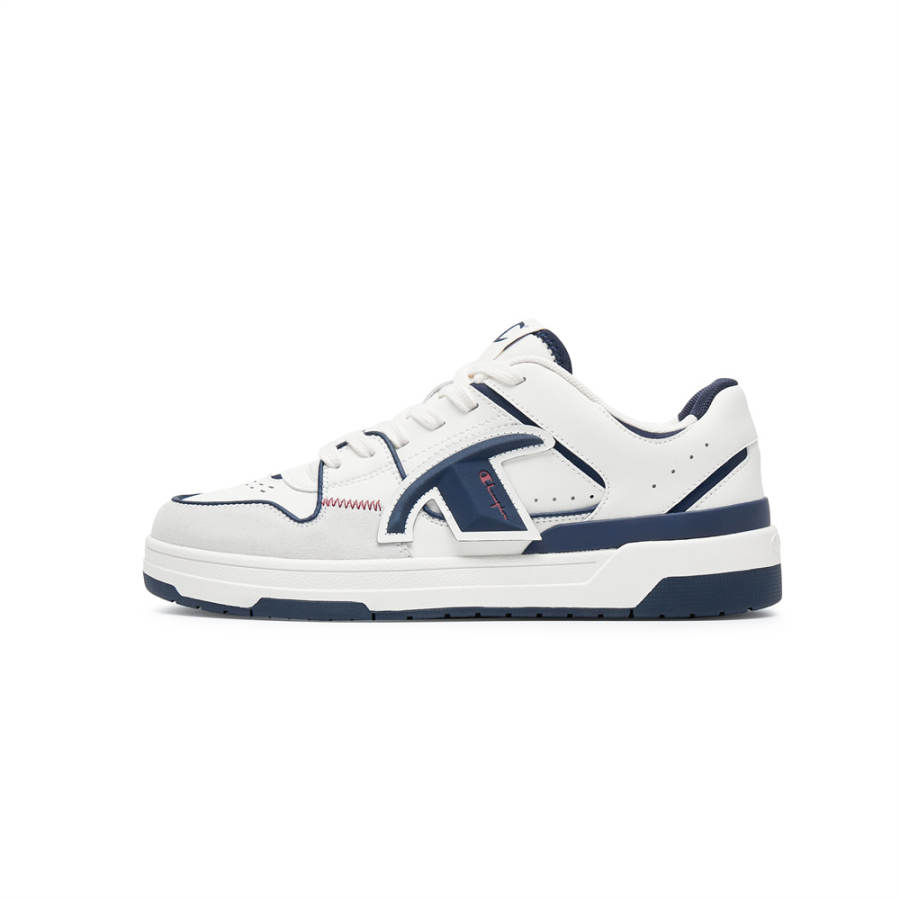 Champion Preppy Skate Textile, Synthetic Leather Low top Skateboard Shoes Men's Blue