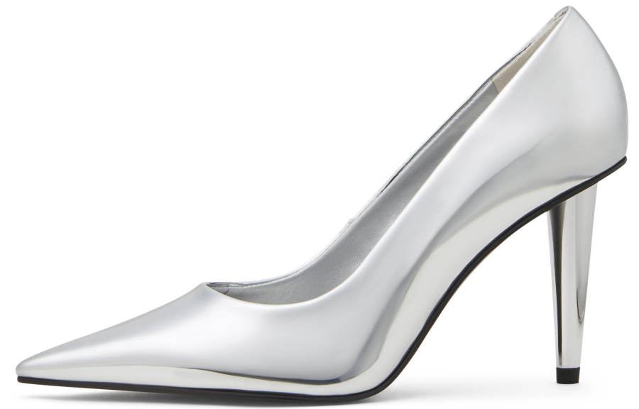 CHARLES&KEITH Small Ck PU, Textile Slim Heel High Heels 9cm Women's
