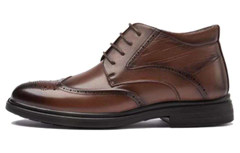 AOKANG Leather Dress Shoes Men's Brown