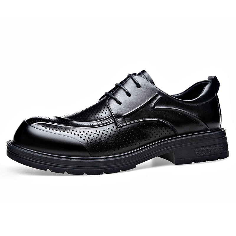 SHUPATE Casual Leather Shoes Men's Low Top Black/Brown