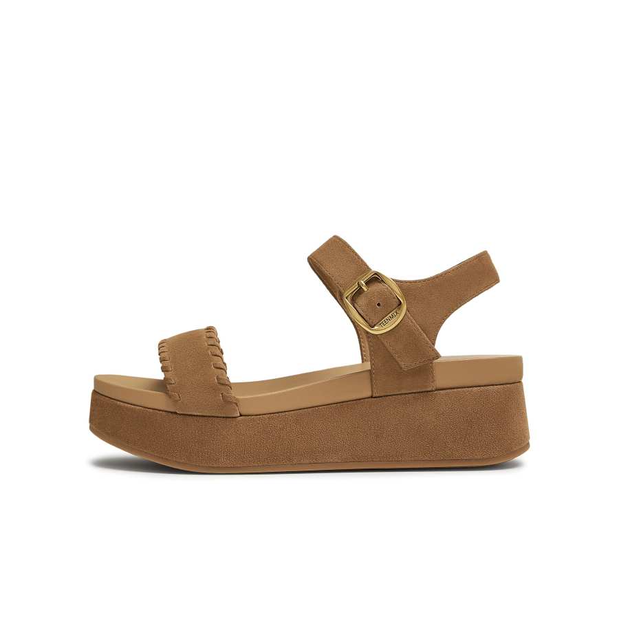 Teenmix Hazelnut Ice Cream Collection Sheepskin One Strap Sandals 5CM Women's