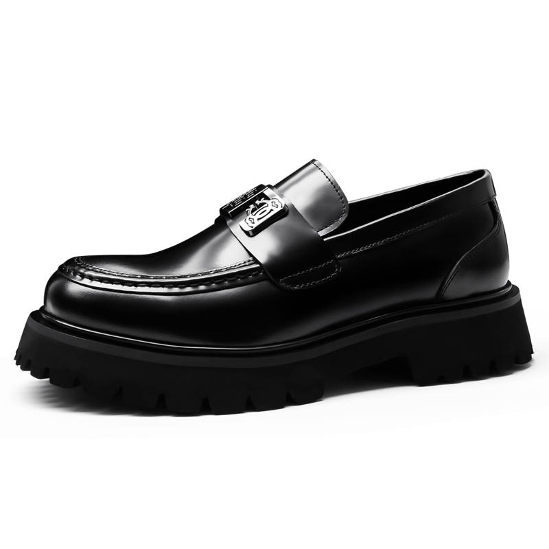 PALMPOLO Cow Leather Casual Shoes Men's Black