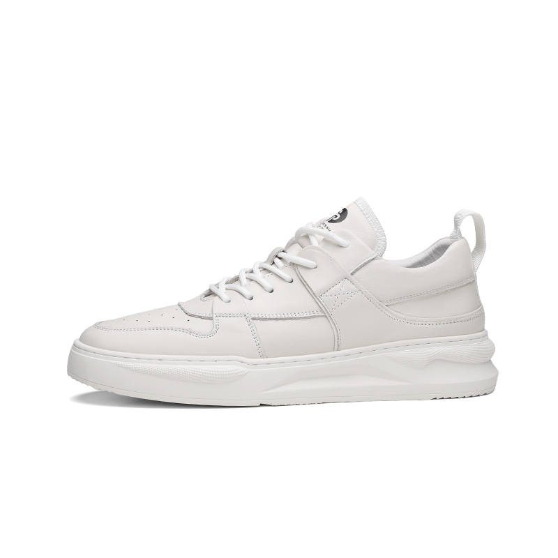 PARDASAUL Top Grain Cow Leather Low top Skateboard Shoes Men's White