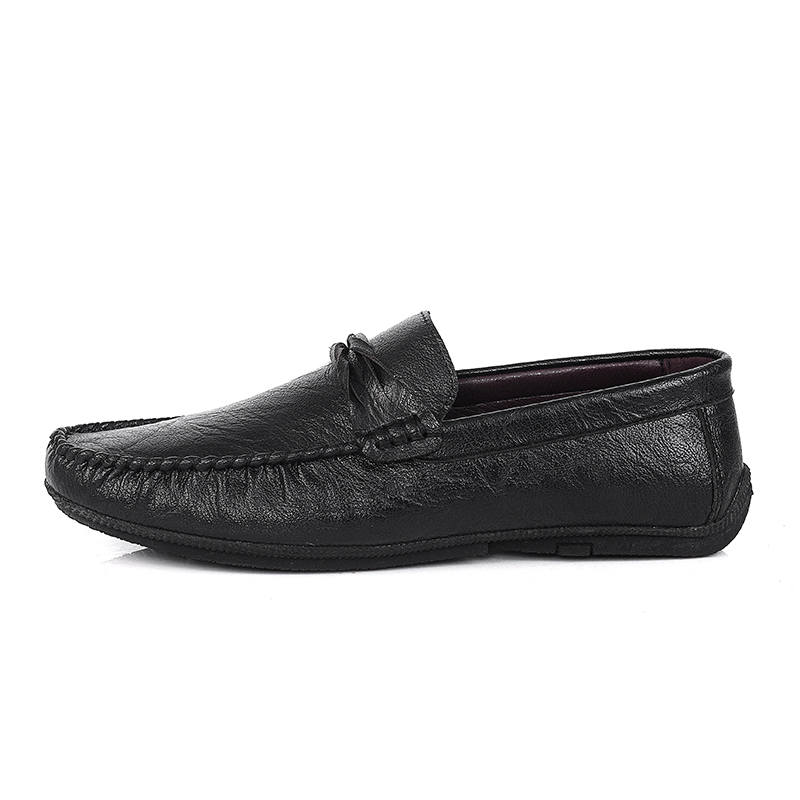 YINGLUNQISHI Cow Split Leather Casual Shoes Men's Black