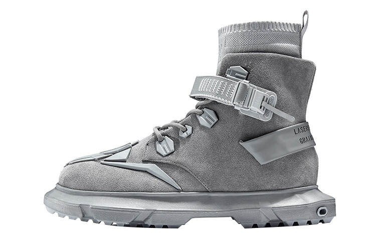 NORVINCY Combat Boots Unisex Silver Gray