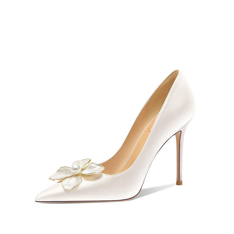 Holy Rose Slim Heel Commemoration High Heels Women's Champagne