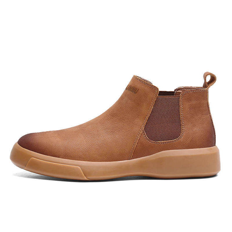 DUNNU Cow Leather Ankle Length Chelsea Boots Men's