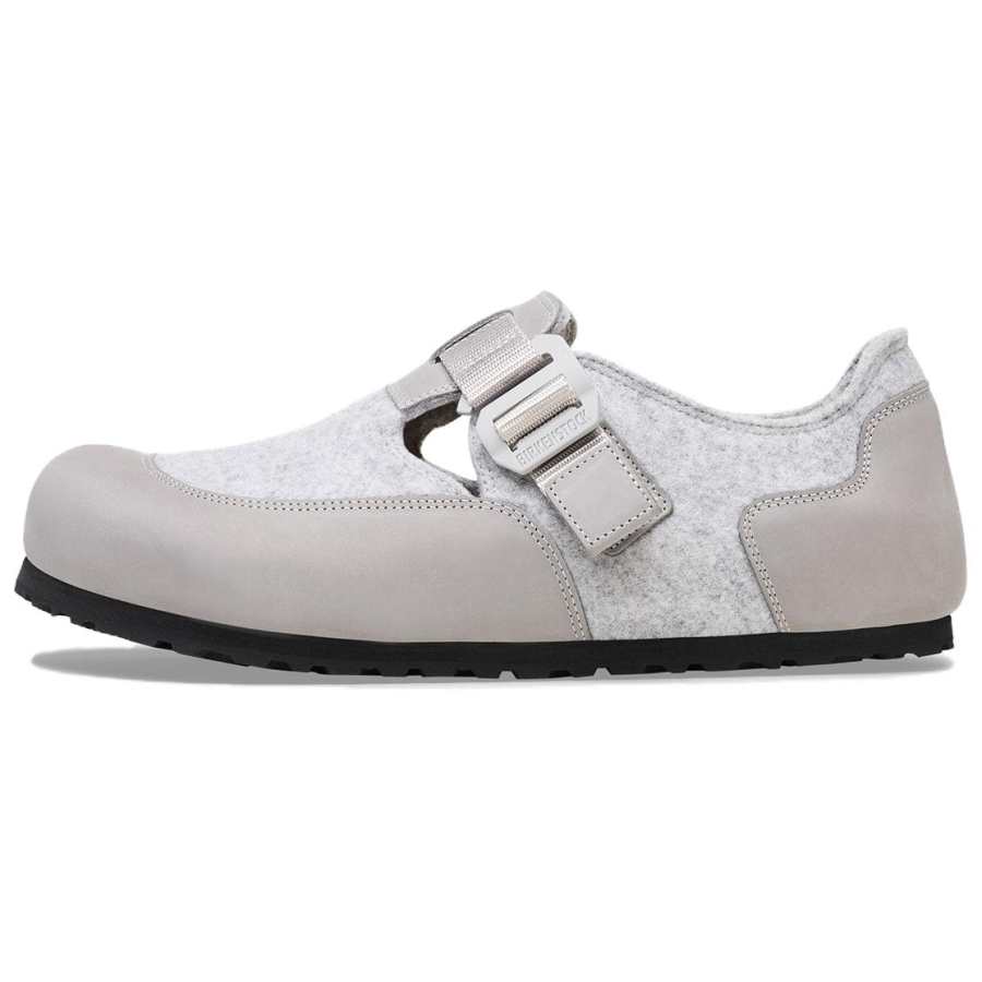 Birkenstock London Nova buckle-strap felt loafers