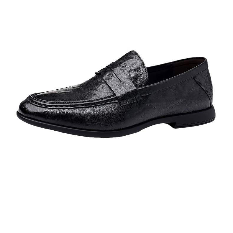 LUNMADENG Top Grain Cow Leather Men's Casual Shoes Men's