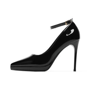 JIUXINGDAO Patent Leather Slim Heel High Heels Women's