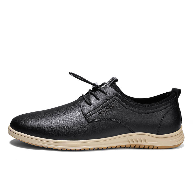 YIMINU Casual Leather Shoes Men's Low Top