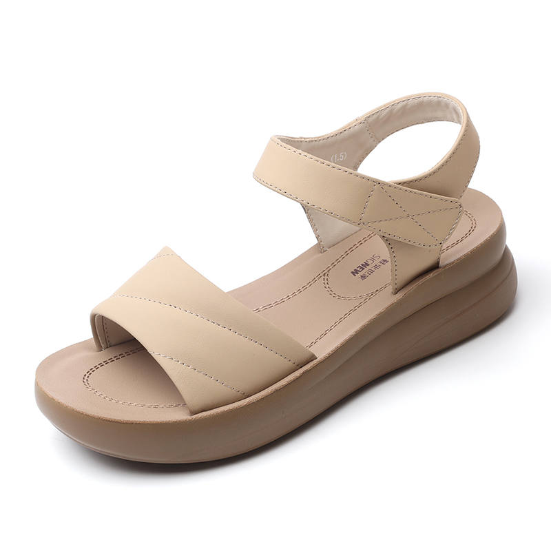 XINNUO Cow Leather One Strap Sandals Women's