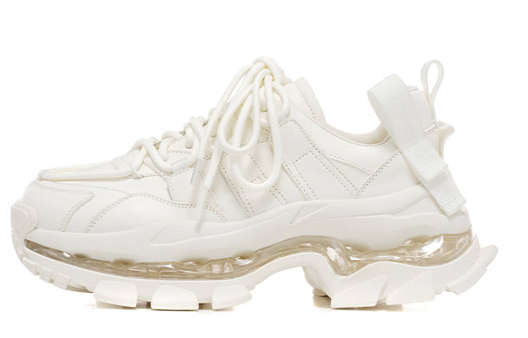 VITTORIO VENTURA Cow Leather Low top Chunky Sneakers Women's White