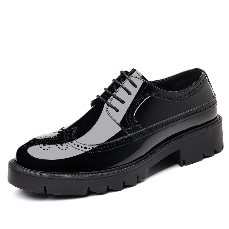 CITONGXIANSHENG Cow Split Leather Casual Shoes Men's Black