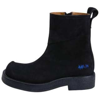 ADER ERROR Cow Leather Ankle Boots Unisex Black