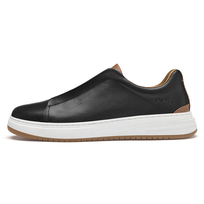 YIMINU Cow Leather Slip Resistant Slip Resistant Low top Skateboard Shoes Men's