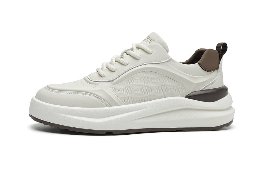 HLA Casual Shoes Men's Low Top White Blue, White Brown