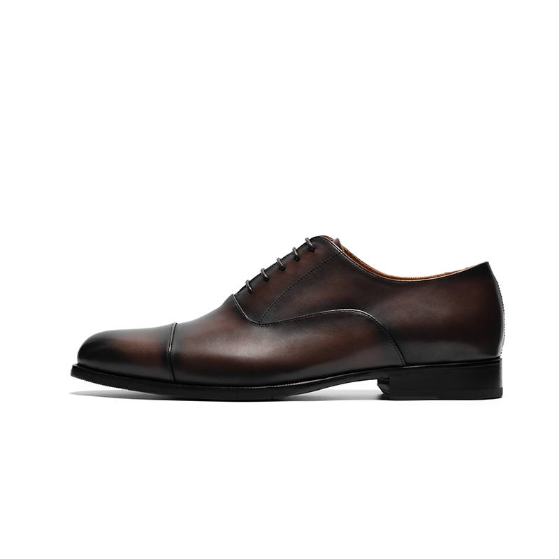 Viplander Top Grain Cow Leather Dress Shoes Men's Polished Brown