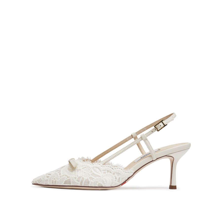Staccato Burano Lace Island Slim Heel High Heels 6.5cm Women's