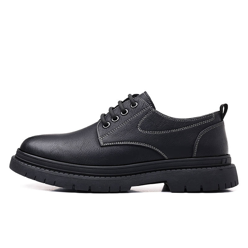 Shanpijiang Cow Split Leather Casual Shoes Men's Black