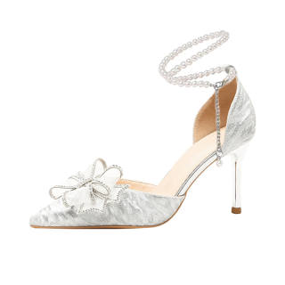 MCKP Slim Heel High Heels Women's Silver
