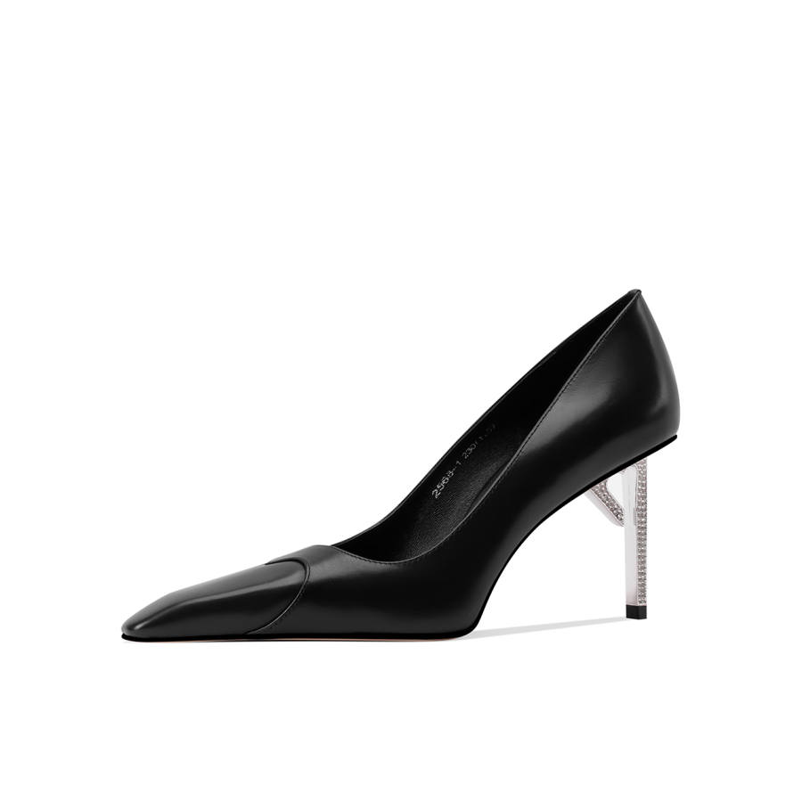 Shesrim Cow Leather Irregular Heel High Heels 8cm Women's