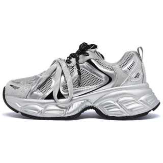 AGSDON Pigskin Lightweight Low top Chunky Sneakers 5cm Women's