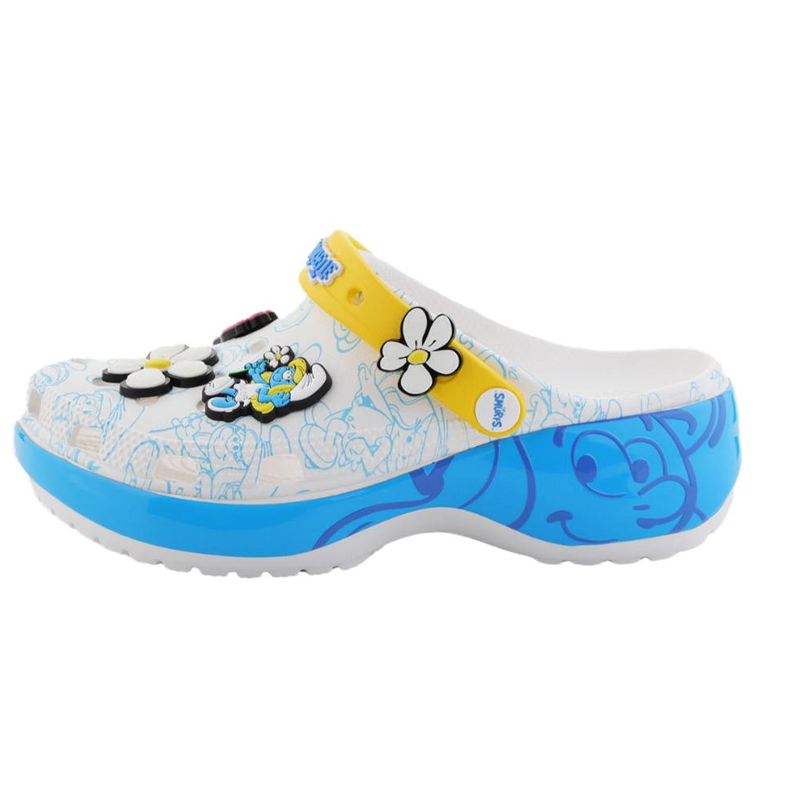 Crocs Crocs Classic Platform Clog Smurfs Platform Clog Clogs Women's White Blue Yellow