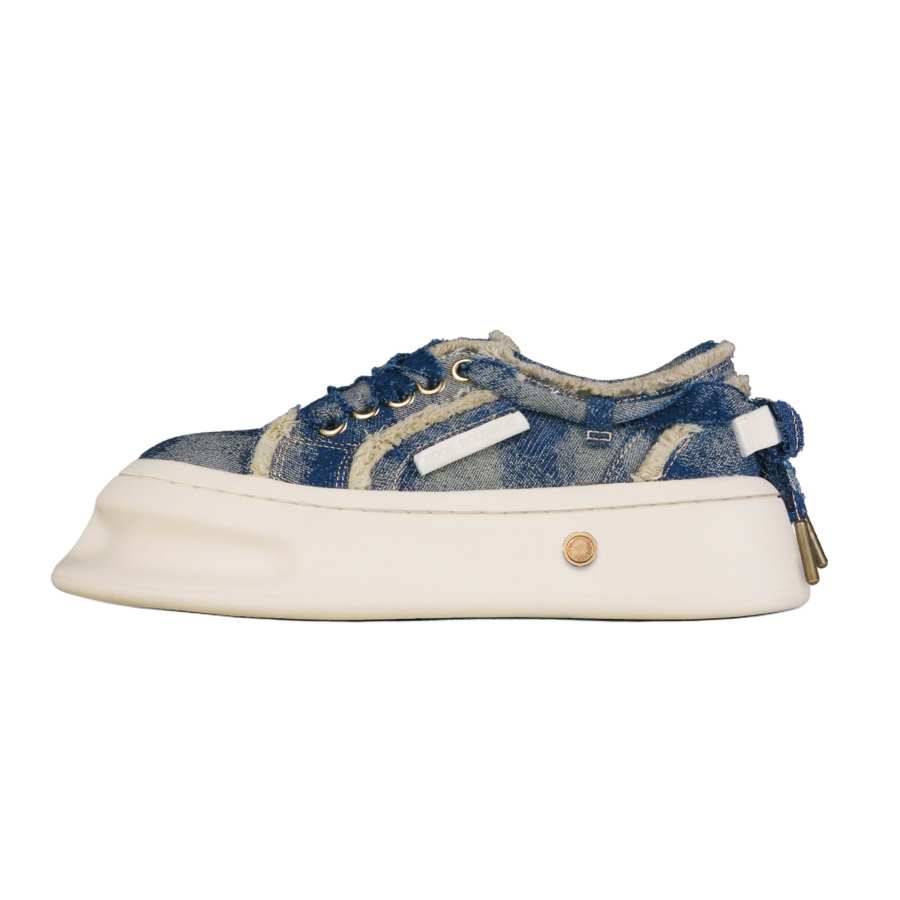 HOOF GOLDMINE 24SSHOOF | Starlight Sea Height Increasing Low top Canvas Shoes Unisex Vintage Dark Blue