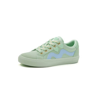 FANTASTIC XBOX Microfiber Leather Low top Skateboard Shoes Women's Green