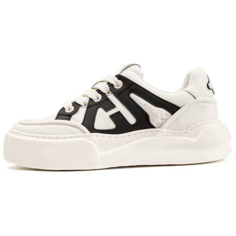 AOKANG Synthetic Leather Low top Skateboard Shoes Men's White/Black