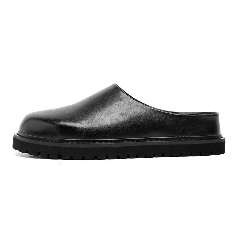 LUOMAIKE Rubber Sole Abrasion Resistant Abrasion Resistant Closed Toe Slippers Men's Black