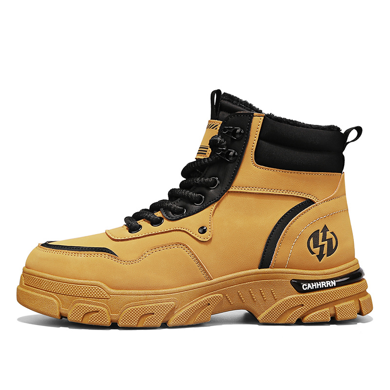 CAHHRRN CAHHRRN PU Short Mid Calf Combat Boots Men's