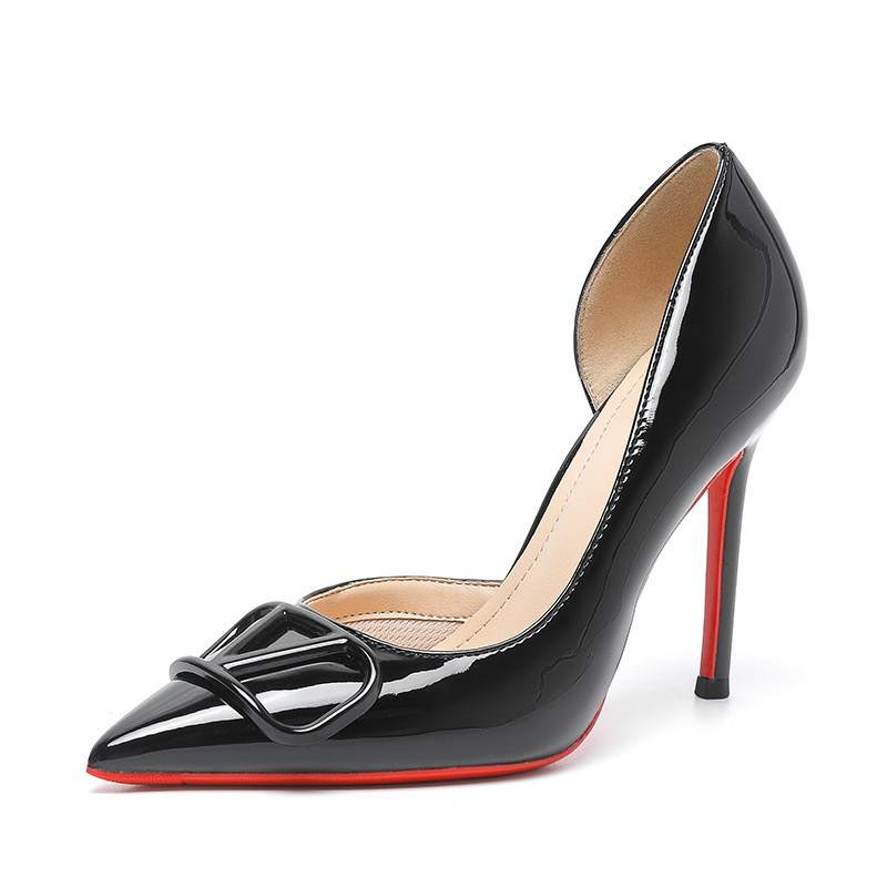 RoseDoris Patent Leather Slim Heel High Heels Women's