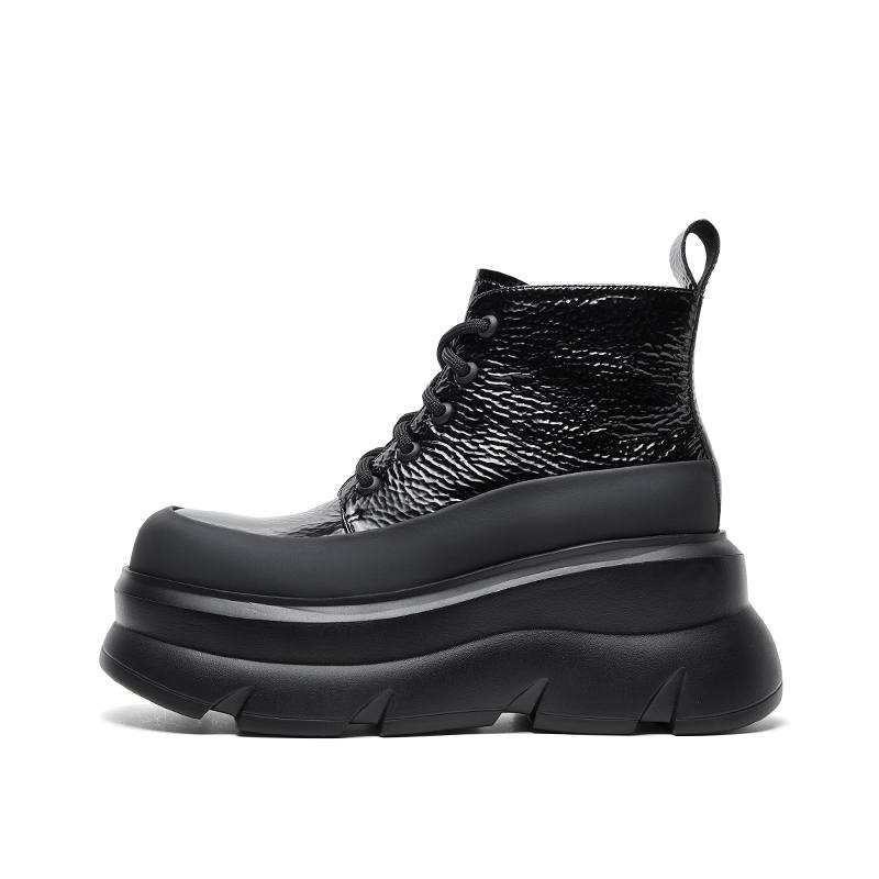 CHERYKALLY Cow Leather Ankle Boots 8cm Women's
