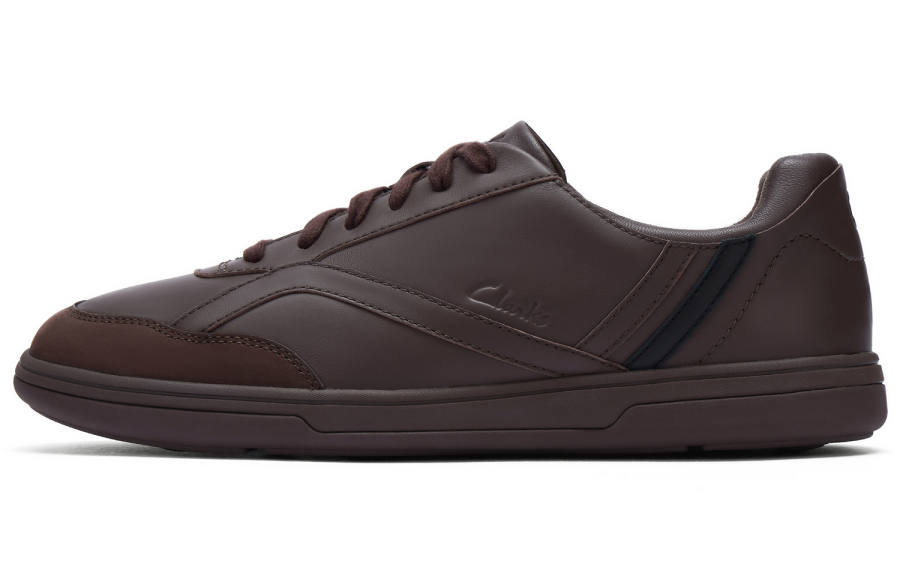 Clarks Cow Leather Low top Skateboard Shoes Men's Brown