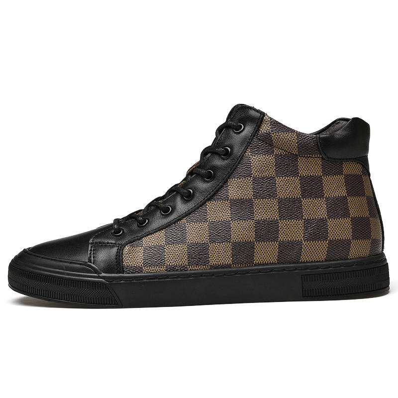 GONGNIULEITING Cow Split Leather Slip Resistant Slip Resistant High top Skateboard Shoes Men's